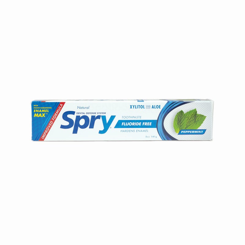 Spry Natural Xylitol Toothpaste 5oz for Adults and Kids - Fluoride Free, Gentle for Sensitive Teeth Whitening and Remineralizing, Breath Freshening, Mouth Moisturizing, Peppermint (Pack of 6) - Image 2